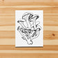 PinkPolish Design Note Cards "Oyster Mushrooms" Handmade Notecard