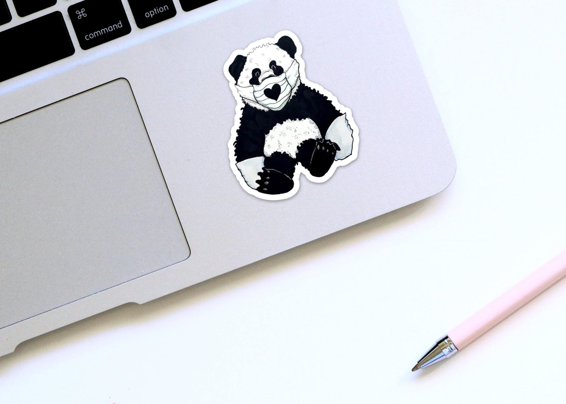 PinkPolish Design Stickers "Panda-mic Bear" Vinyl Die Cut Sticker