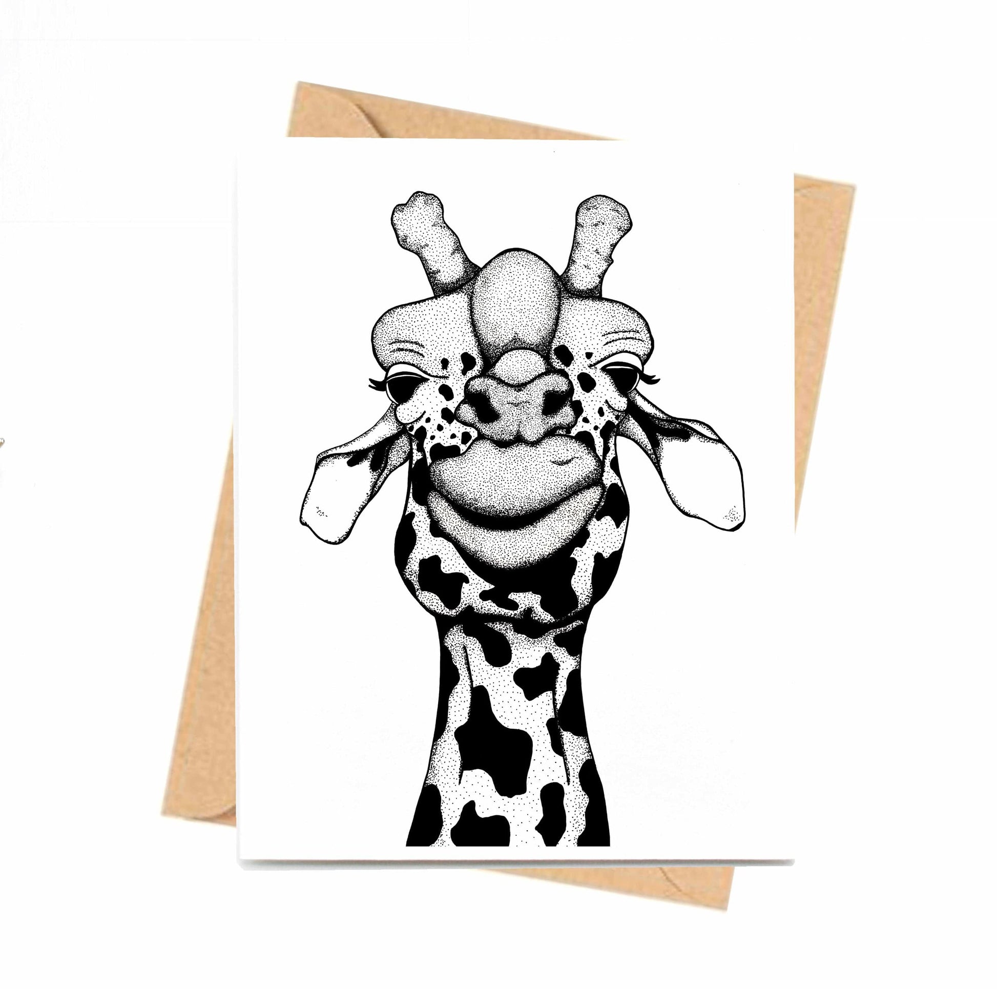 PinkPolish Design Note Cards "Papa Giraffe" Handmade Notecard