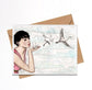 PinkPolish Design Note Cards "Paper Crane" Handmade Notecard