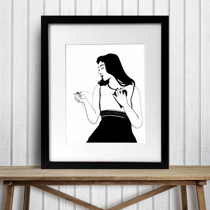 PinkPolish Design Art Prints "Patch" Ink Drawing: Art Print