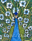 PinkPolish Design Art Prints "Peacock Fleur Grande"  Watercolor Painting: Art Print