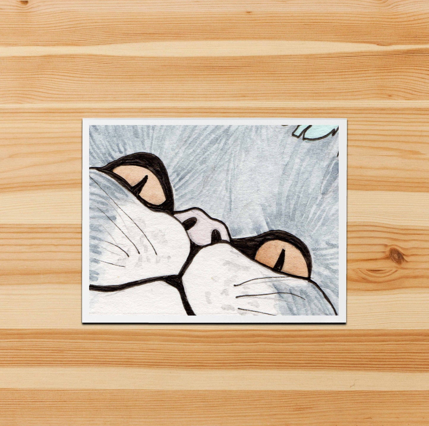 PinkPolish Design Note Cards "Peeking Cat" Handmade Notecard