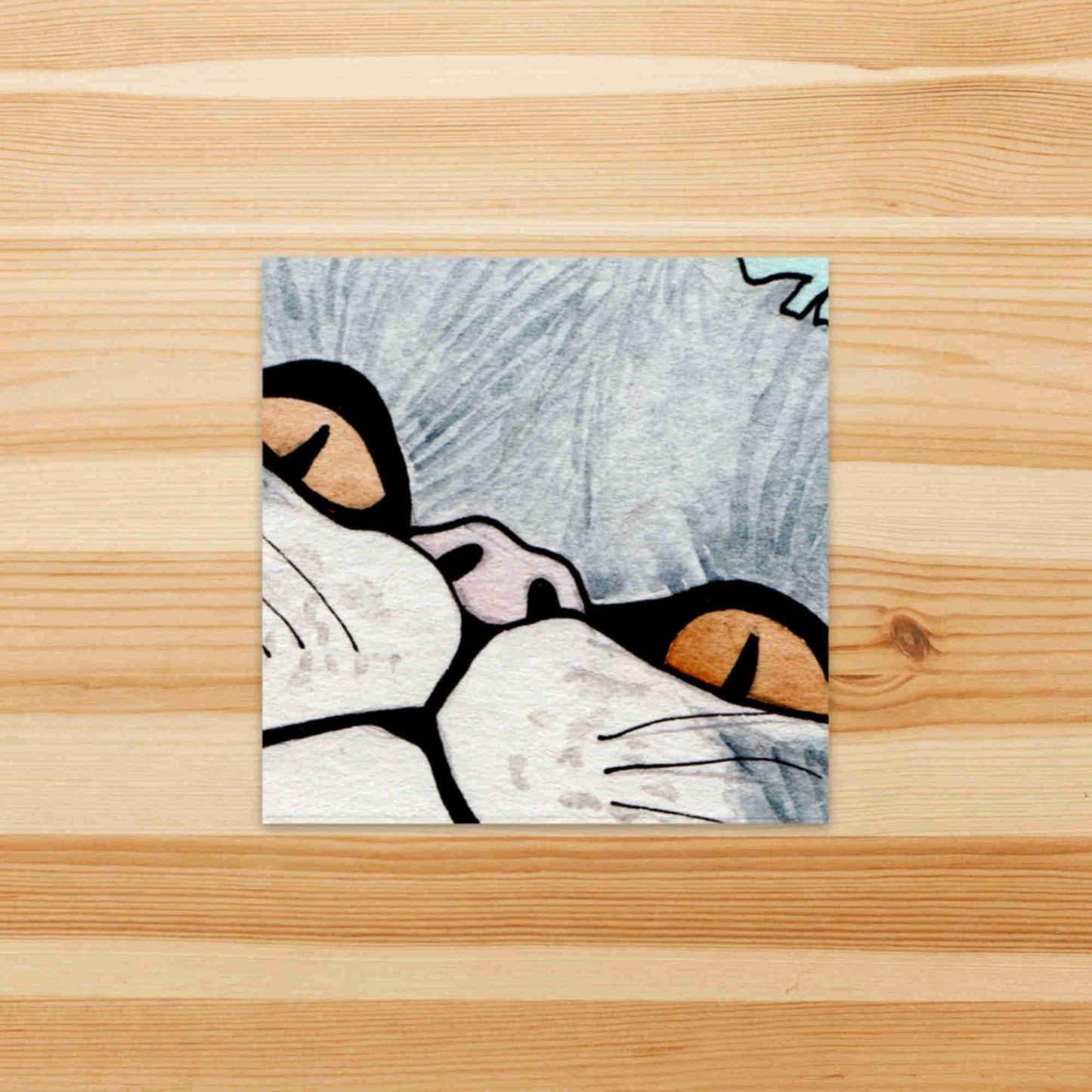 PinkPolish Design Stickers "Peeking Cat" Square Vinyl Sticker