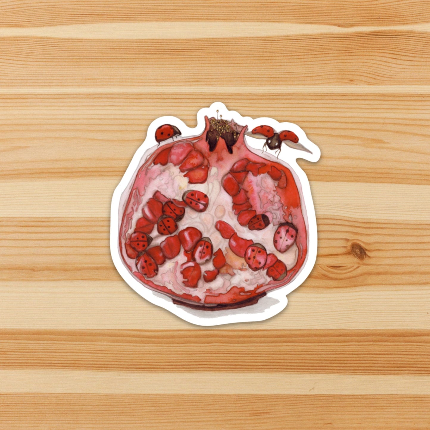 PinkPolish Design Stickers "Pomegranate Surprise" Vinyl Die Cut Sticker