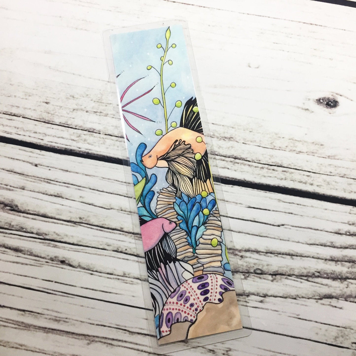 PinkPolish Design Bookmarks "Quest of the Goldfish" 2-Sided Bookmark