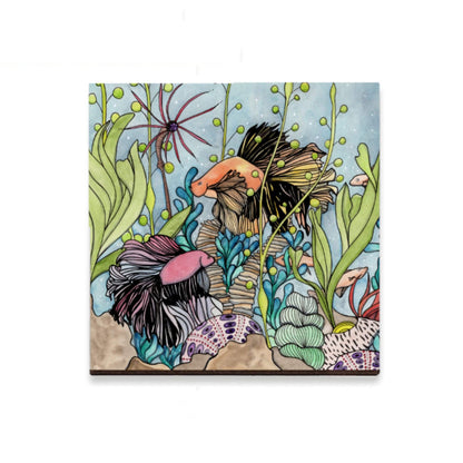 PinkPolish Design Magnets "Quest of the Goldfish" Wood Refrigerator Magnet