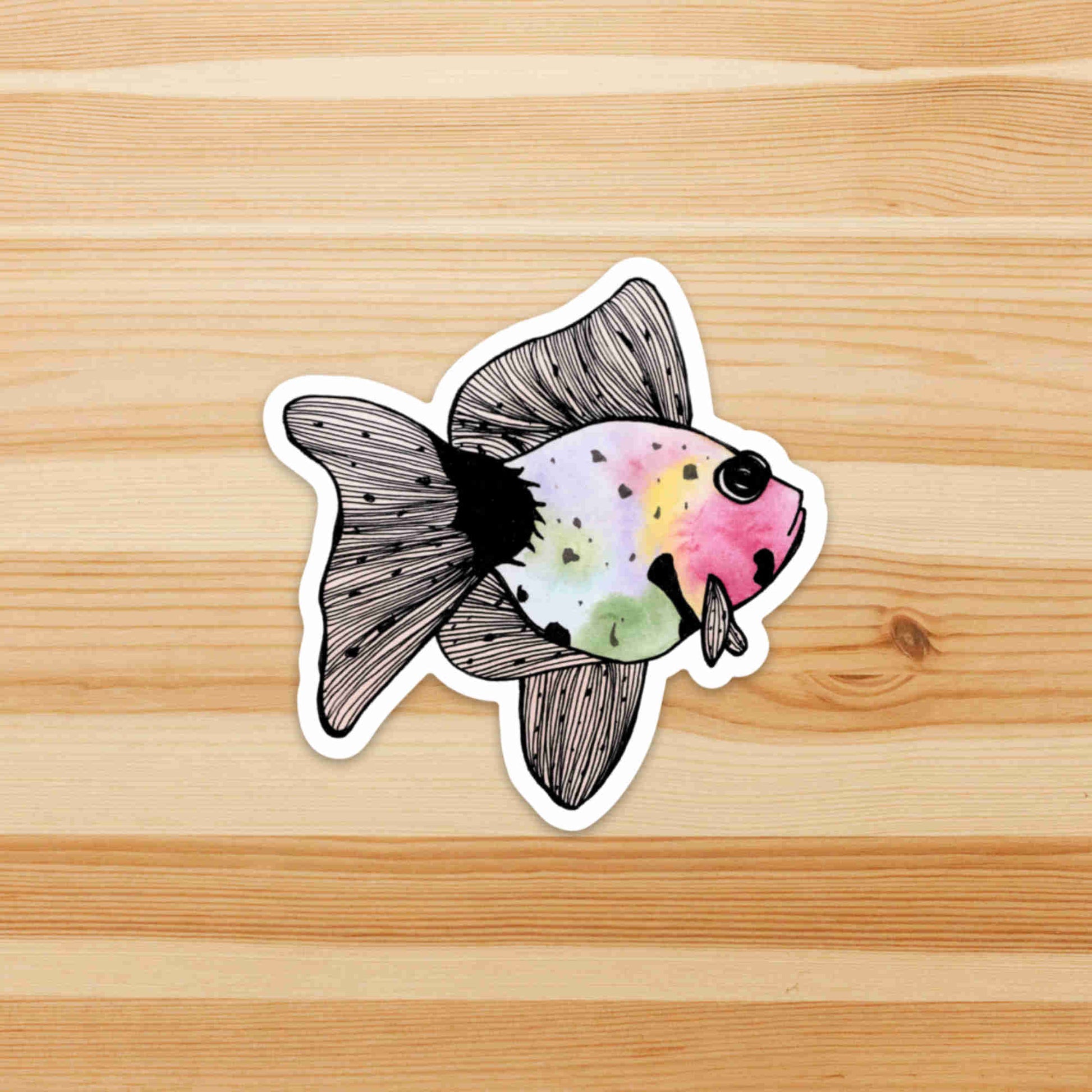 PinkPolish Design Stickers "Rainbow Fish" Die Cut Vinyl Sticker