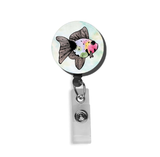 Farfi Badge Holder Retractable Design Exquisite Pattern Reusable  Ultra-Light Bright Color Floral Print Badge Reel Name Tag Holder Decoration  Office Supplies (Type A) 