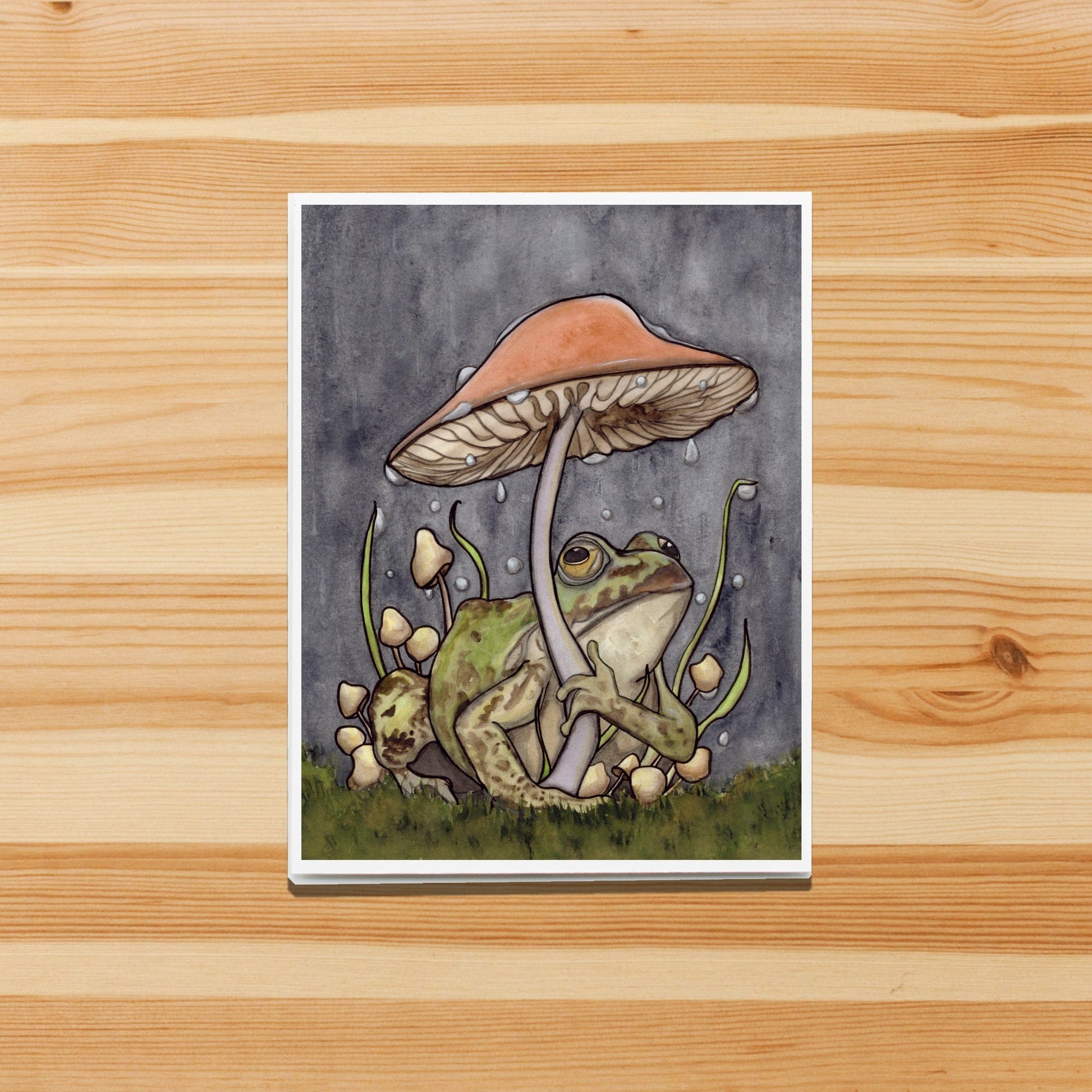 PinkPolish Design Note Cards "Rainy Day" Handmade Notecard
