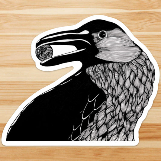 PinkPolish Design Giant Stickers "Raven"  Giant Vinyl Die Cut Sticker