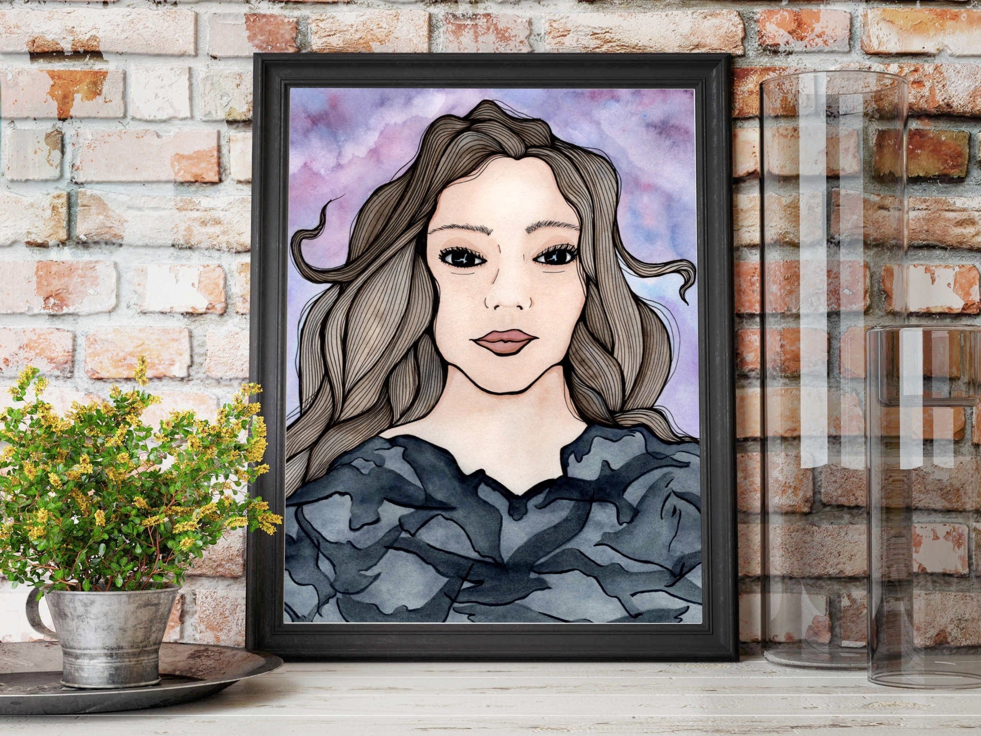 PinkPolish Design Discontinued Art Print "Ravens Cloak" Magic Inspired Watercolor Painting - Art Print