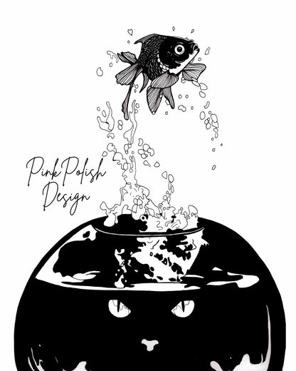 PinkPolish Design Art Prints "Risk" Ink Drawing: Art Print