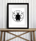 PinkPolish Design Art Prints "Rorschach Cats"  Ink Drawing: Art Print