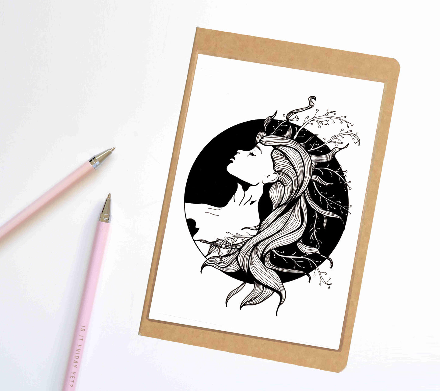 PinkPolish Design Notebook "Sea Witch" Fantasy Inspired Notebook / Sketchbook / Journal