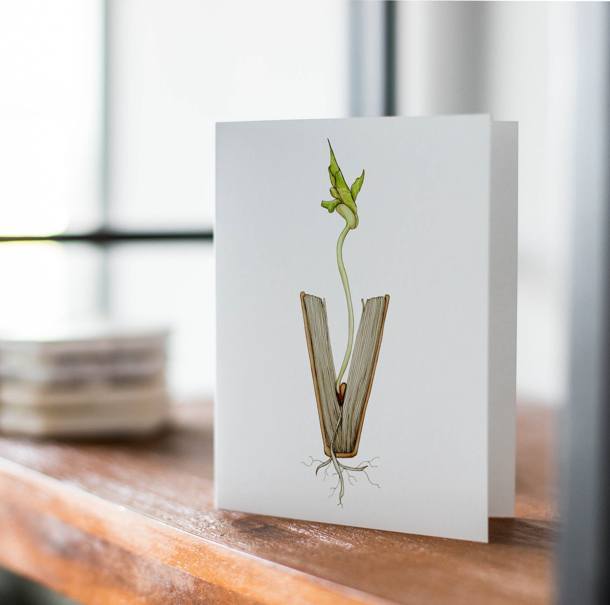 PinkPolish Design Note Cards "Seed of Knowledge" Handmade Notecard