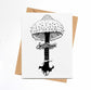 PinkPolish Design Note Cards "Shaggy Parasol Mushroom" Handmade Notecard