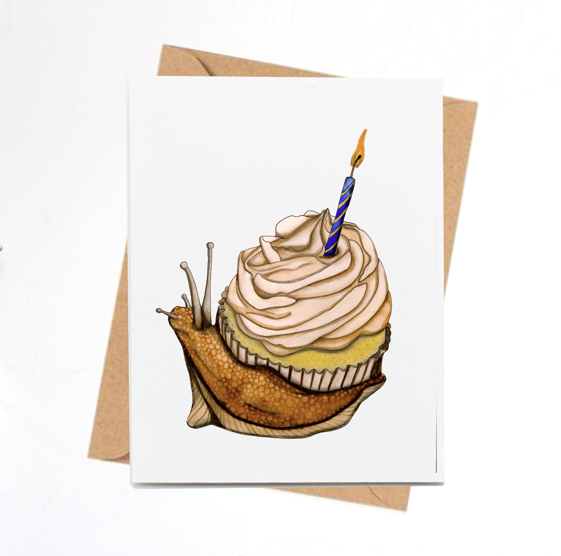 PinkPolish Design Note Cards "Snail Celebration" Handmade Notecard