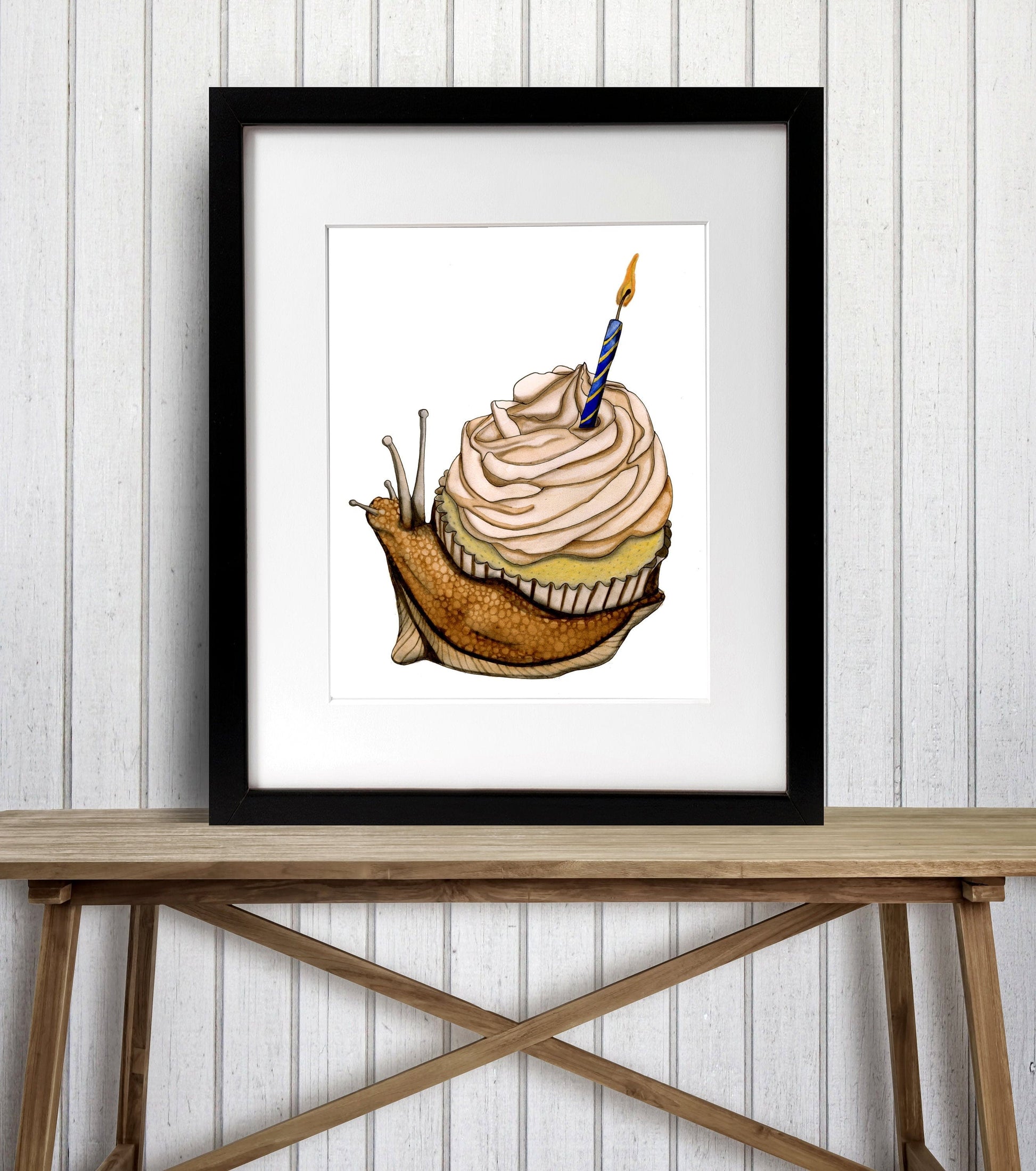 PinkPolish Design Art Prints "Snail Celebration" Watercolor Painting: Art Print