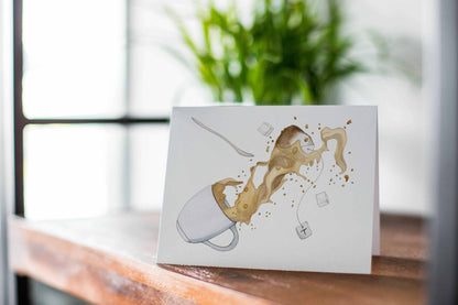 PinkPolish Design Note Cards "Spill the Tea" Handmade Notecard