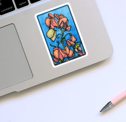 PinkPolish Design Stickers "Springtime Sweet Peas" Vinyl Die Cut Sticker