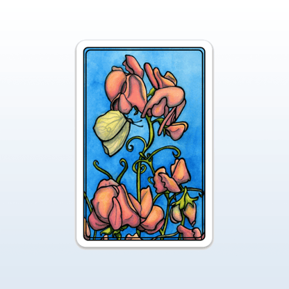 PinkPolish Design Stickers "Springtime Sweet Peas" Vinyl Die Cut Sticker