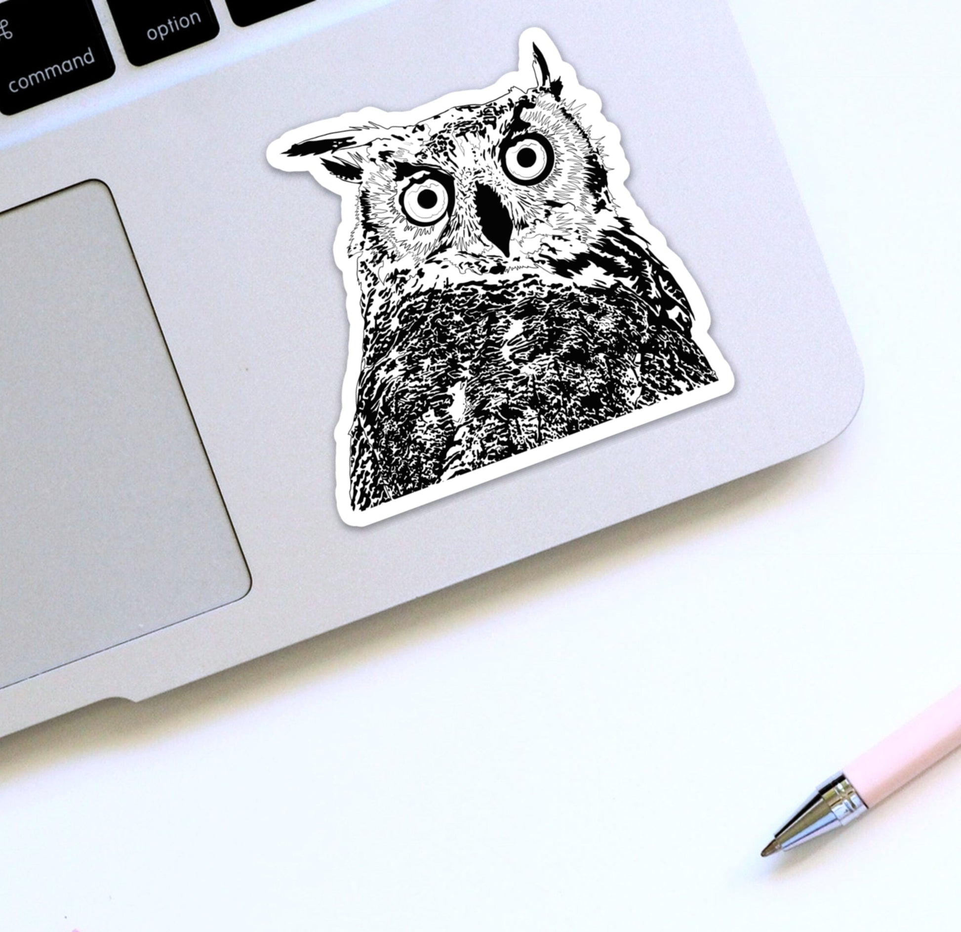 PinkPolish Design Stickers "Stunned Owl" Die Cut Vinyl Sticker