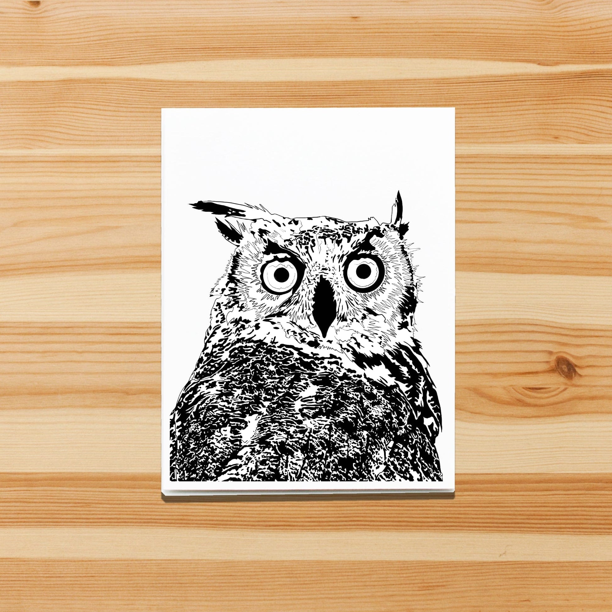 PinkPolish Design Note Cards "Stunned Owl" Handmade Notecard