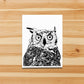 PinkPolish Design Note Cards "Stunned Owl" Handmade Notecard