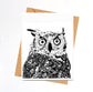 PinkPolish Design Note Cards "Stunned Owl" Handmade Notecard