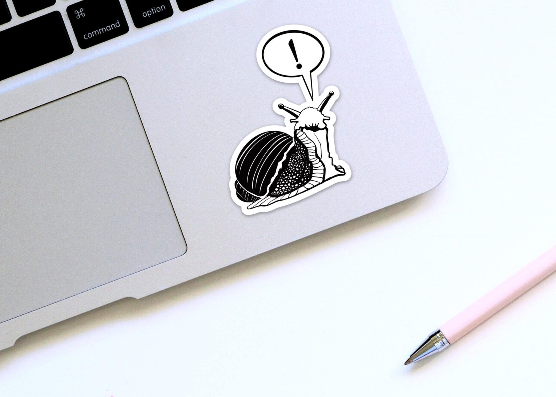 PinkPolish Design Stickers "Surprised Snail" Vinyl Die Cut Sticker