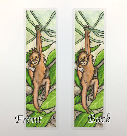 PinkPolish Design Bookmarks "Swinging Orangutang" 2-Sided Bookmark