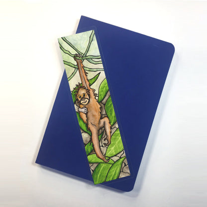 PinkPolish Design Bookmarks "Swinging Orangutang" 2-Sided Bookmark