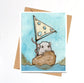 PinkPolish Design Note Cards "Tiny Sailor" Handmade Notecard