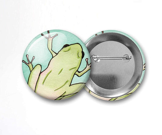 PinkPolish Design Buttons "Tree Frog Mini" Pin Back Button, 2.25"