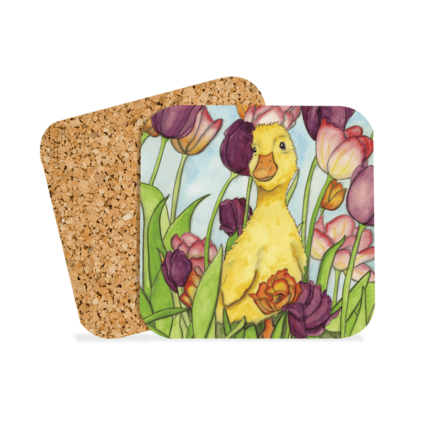 PinkPolish Design Coasters "Tulip the Duckling" Drink Coaster