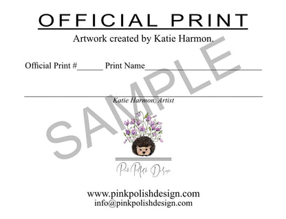 PinkPolish Design Posters, Prints, & Visual Artwork "Tulips": Digital Ink Drawing: Art Print