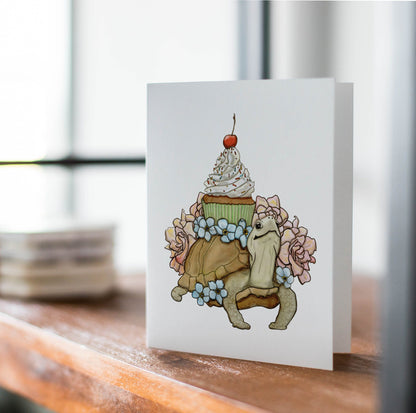 PinkPolish Design Note Cards "Turtle Celebration" Handmade Notecard