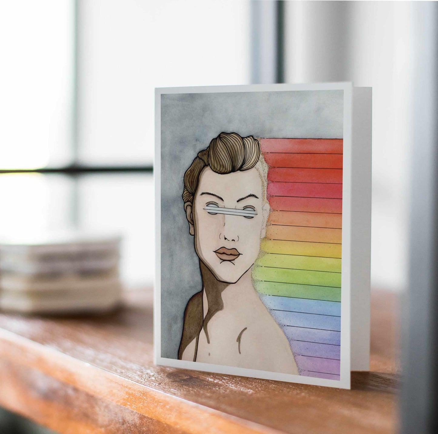 PinkPolish Design Note Cards "Unseen Rainbows" Handmade Notecard