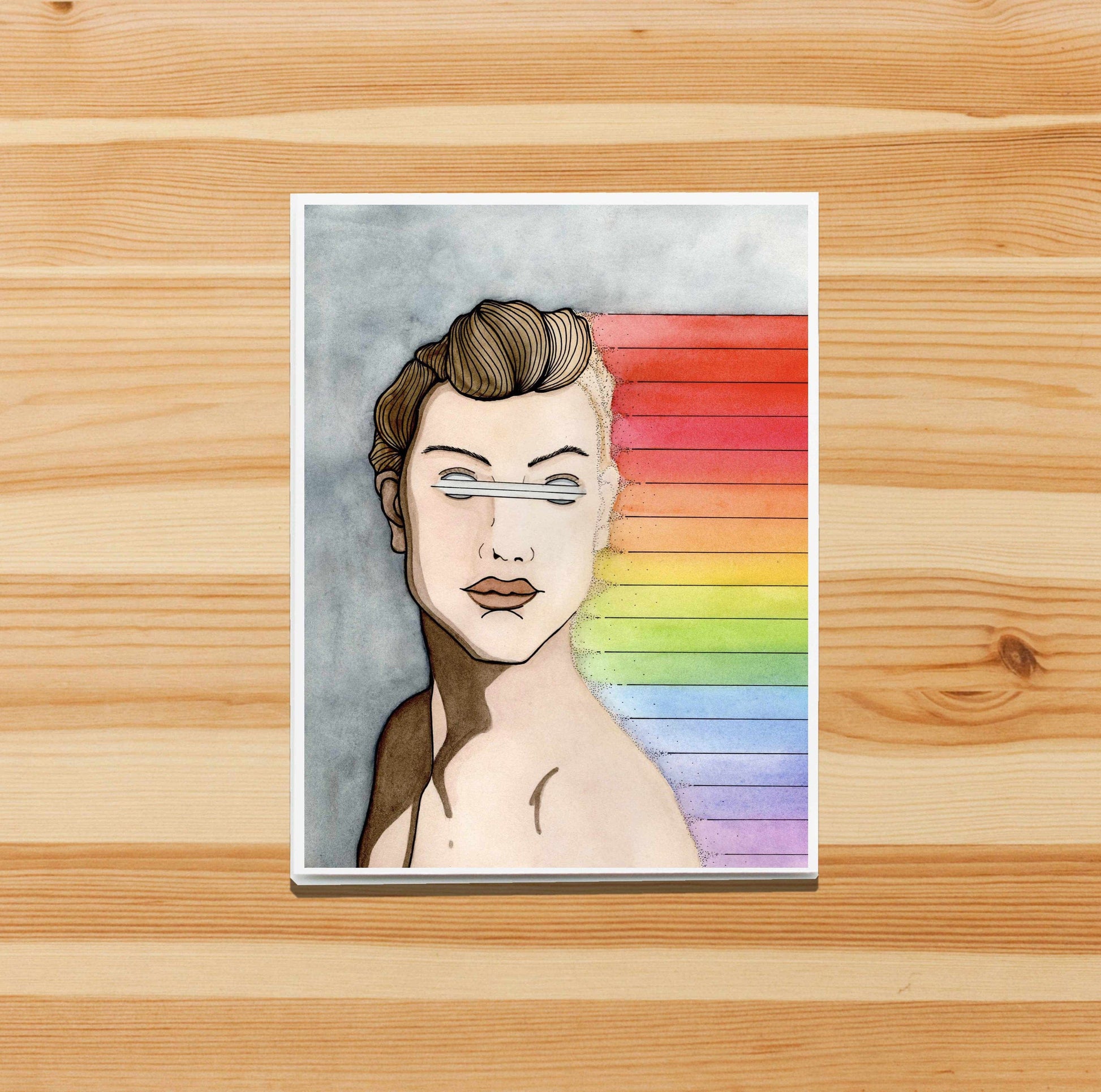 PinkPolish Design Note Cards "Unseen Rainbows" Handmade Notecard