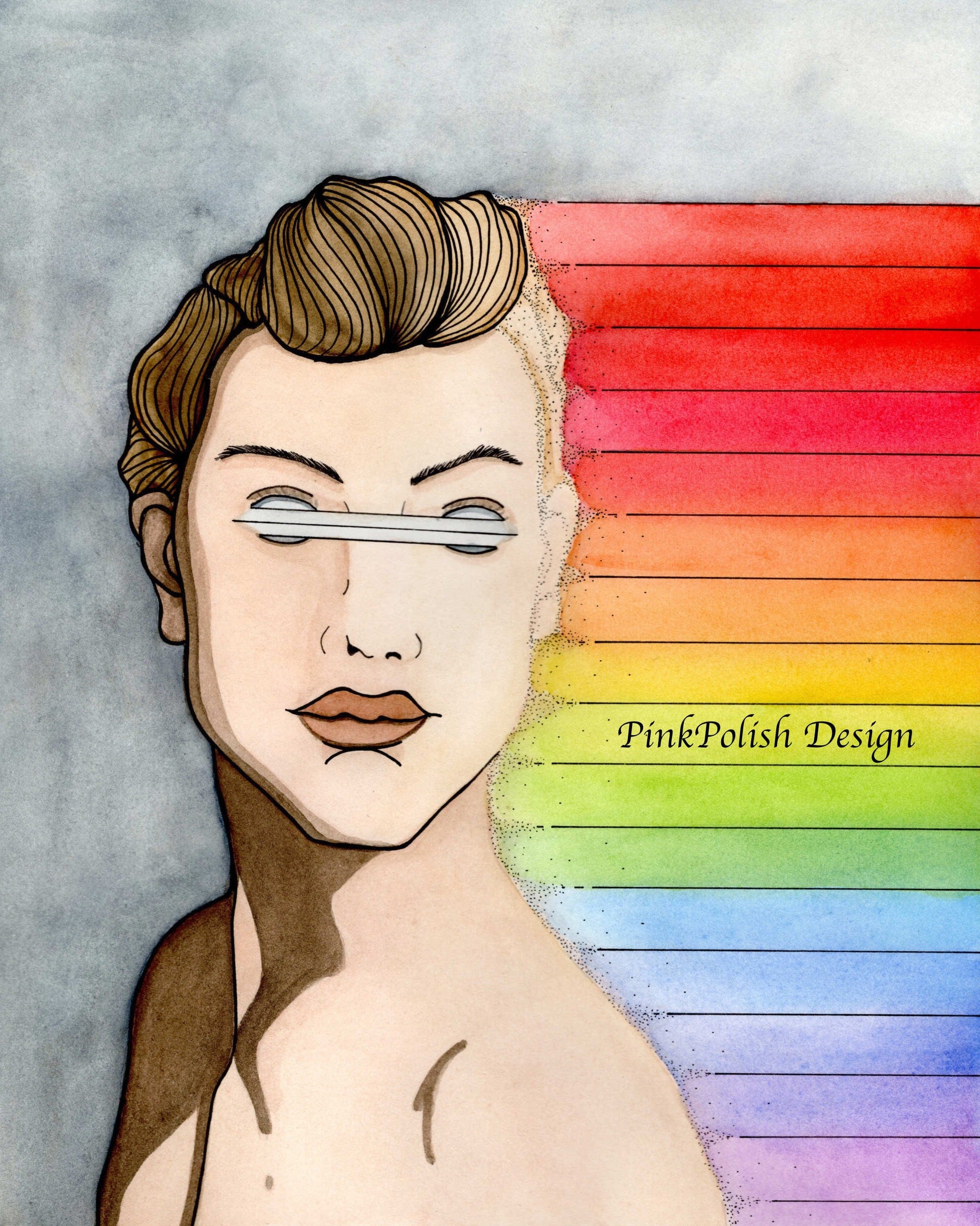 PinkPolish Design Art Prints "Unseen Rainbows"  Watercolor Painting: Art Print