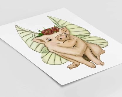 PinkPolish Design Art Prints "When Pigs Fly"  Watercolor Painting: Art Print